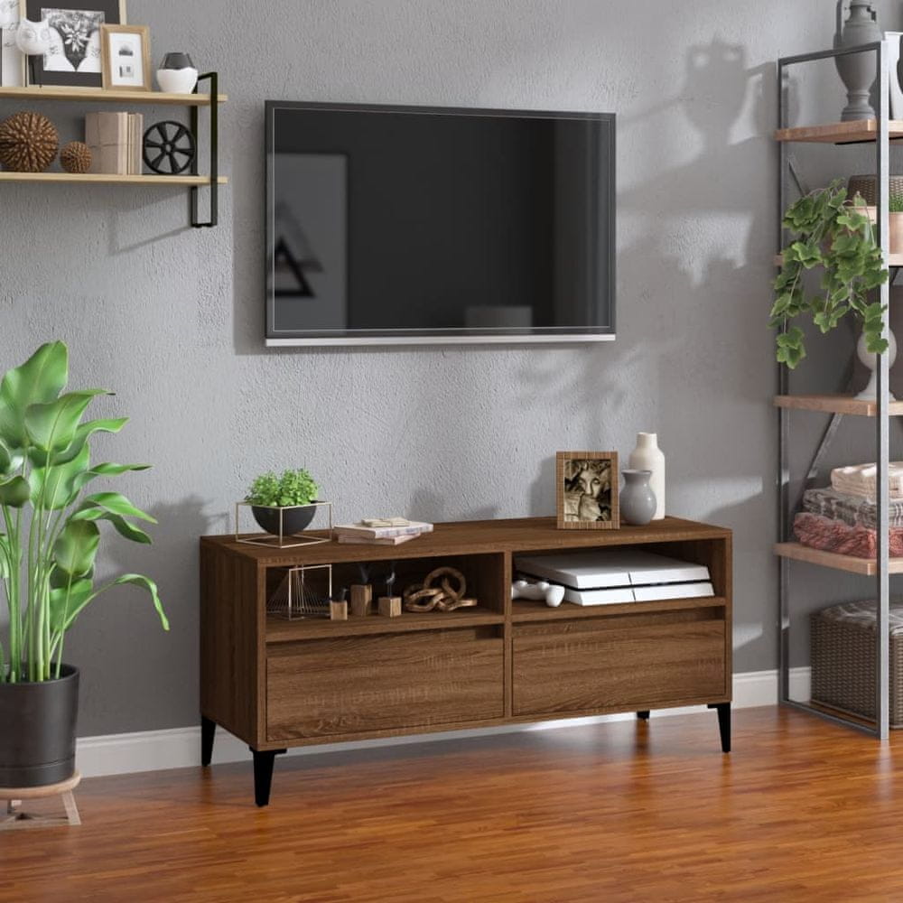 Vidaxl TV skrinka hnedý dub 100x34,5x44,5 cm kompozitné drevo